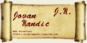 Jovan Mandić vizit kartica